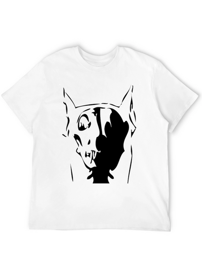 Abstract Dog Graphic Black T-Shirt