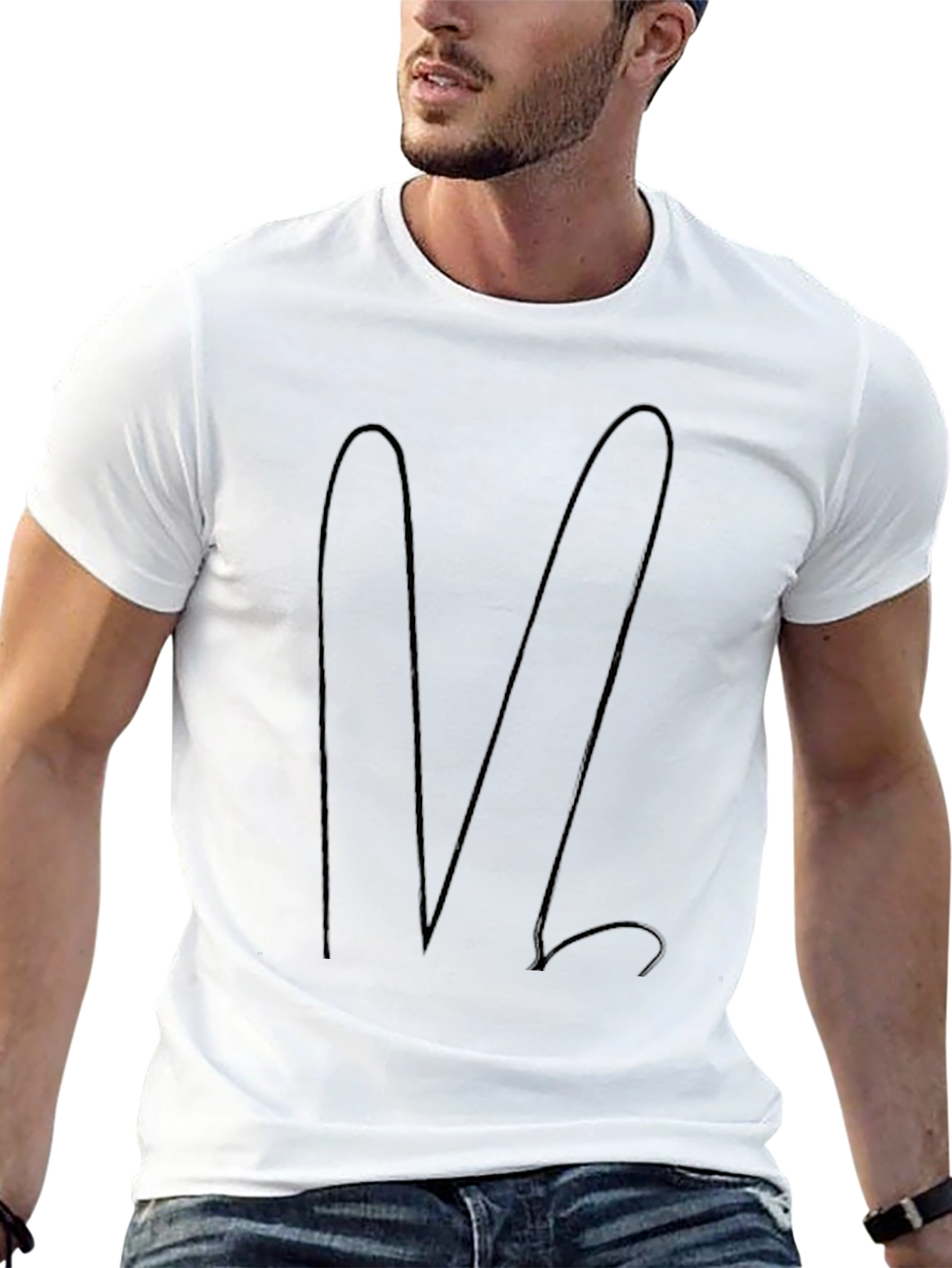 Black T-Shirt with Abstract M Design