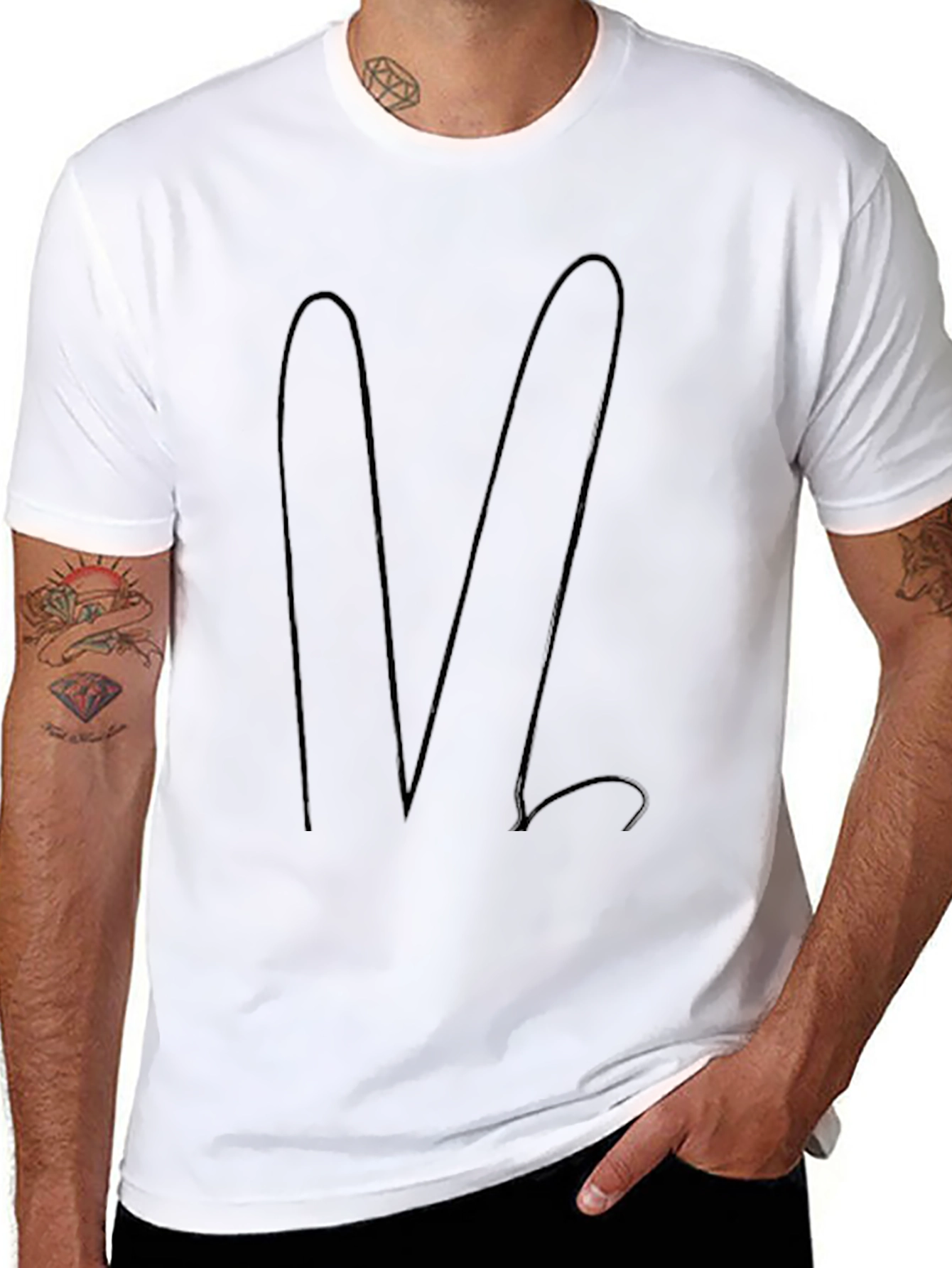 Black T-Shirt with Abstract M Design