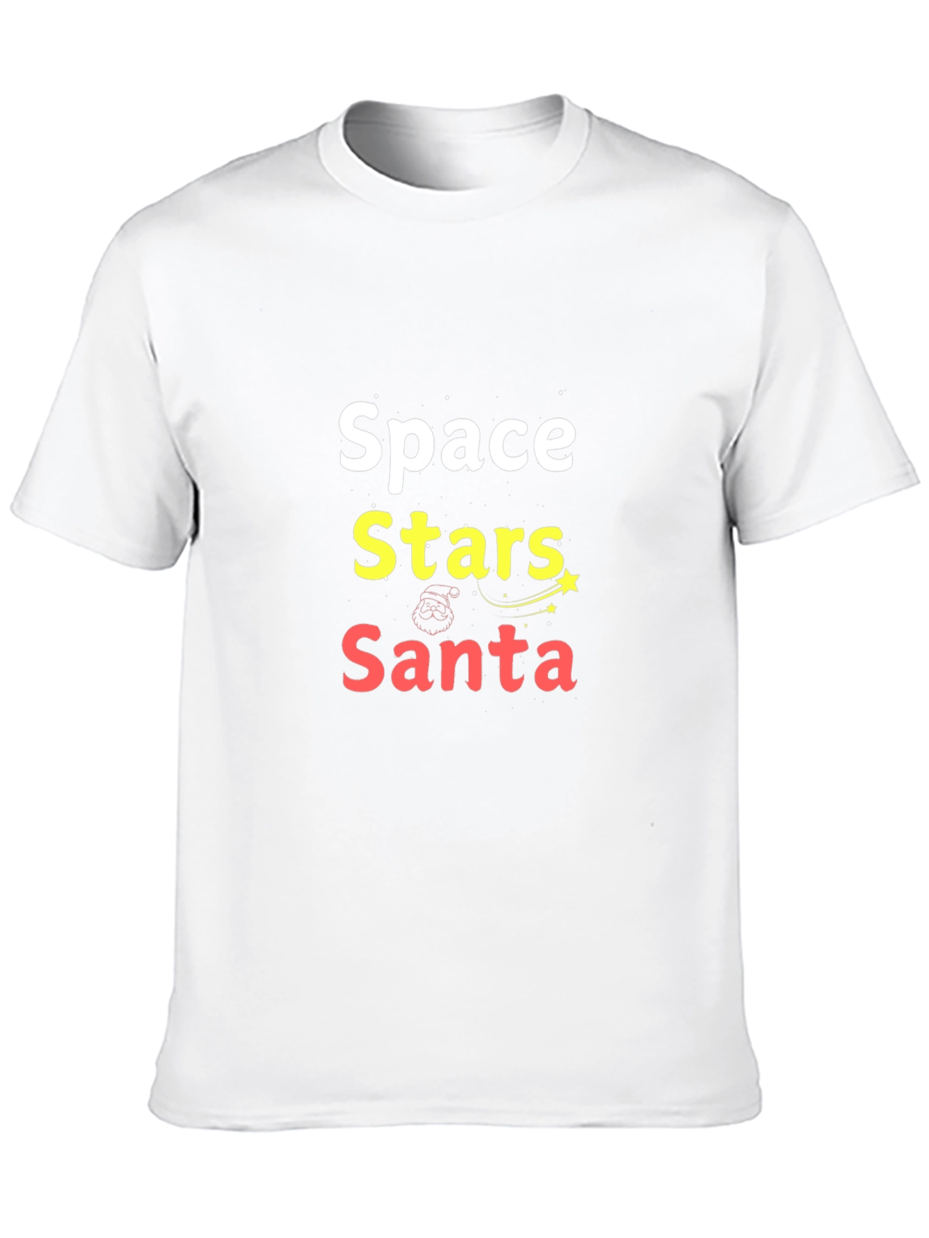 Space Stars Santa Graphic Tee - Holiday Fun