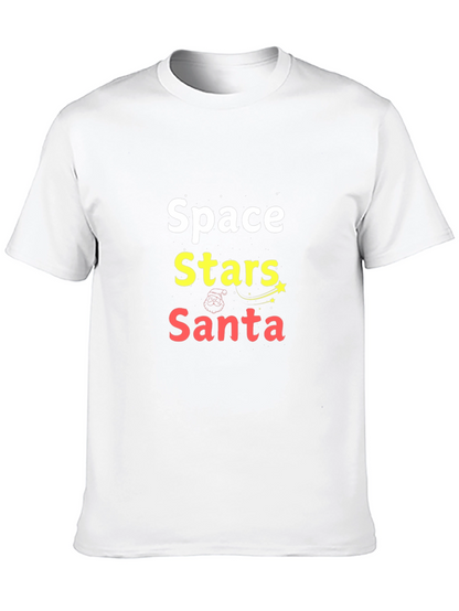 Space Stars Santa Graphic Tee - Holiday Fun