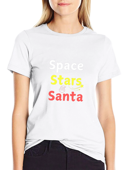 Space Stars Santa Graphic Tee - Holiday Fun