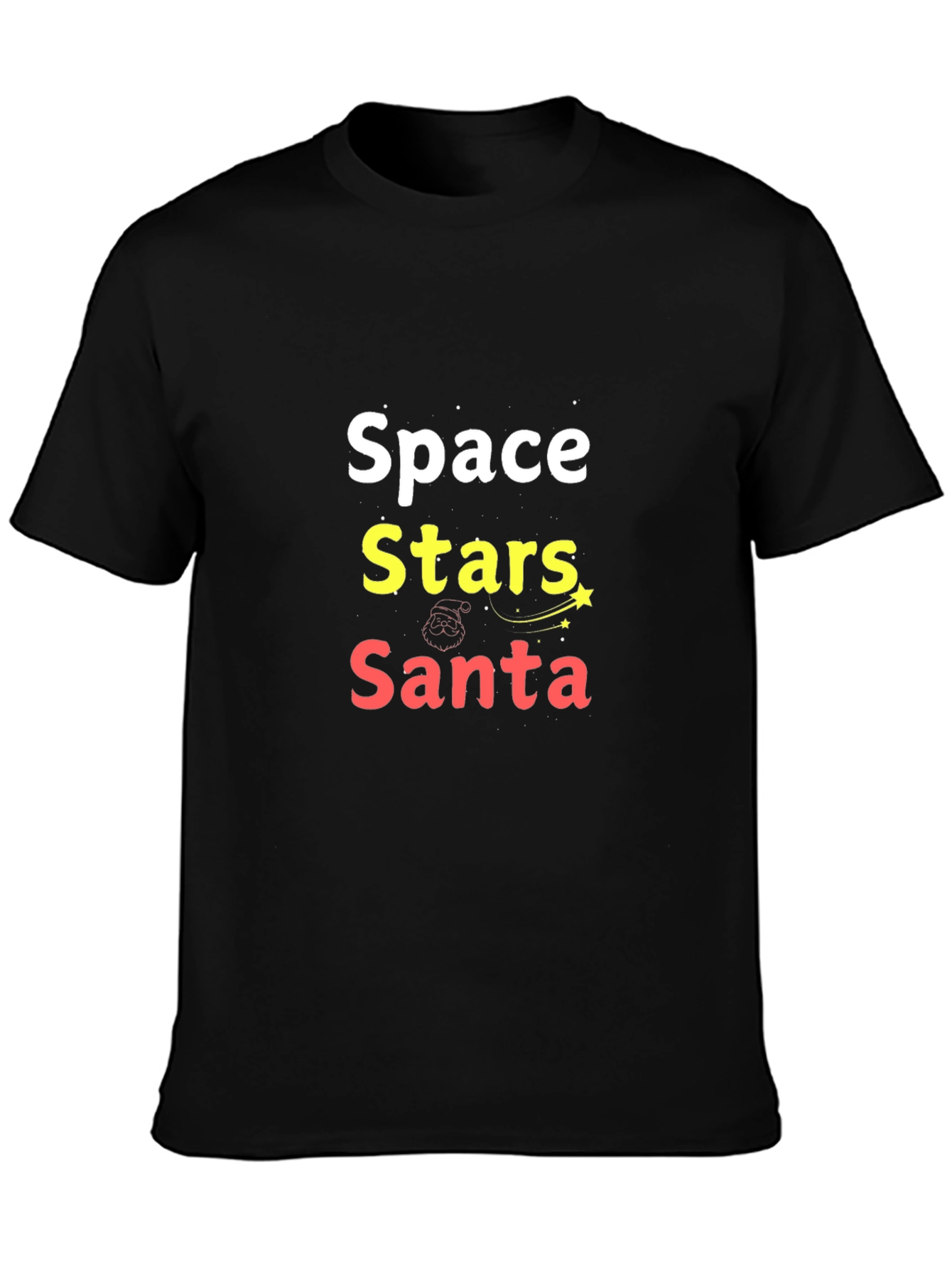Space Stars Santa Graphic Tee - Holiday Fun