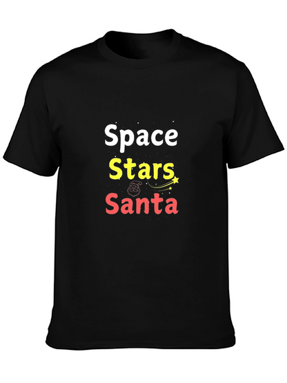 Space Stars Santa Graphic Tee - Holiday Fun