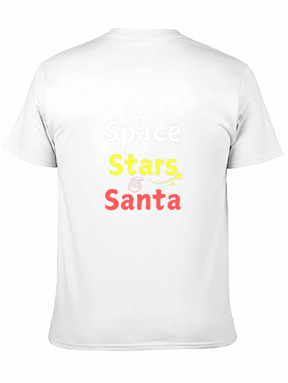 Space Stars Santa Graphic Tee - Holiday Fun