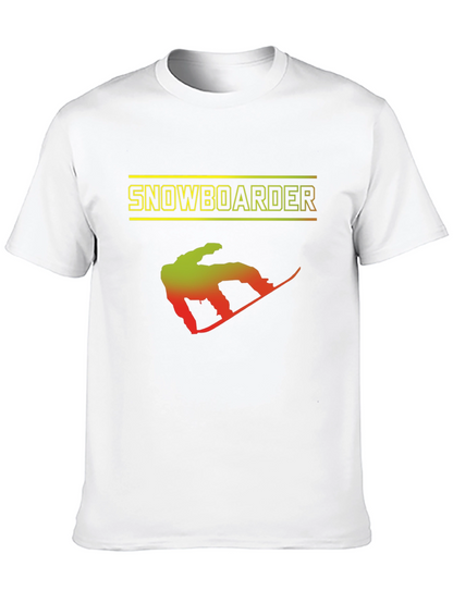 Snowboarder Graphic Print Black T-Shirt