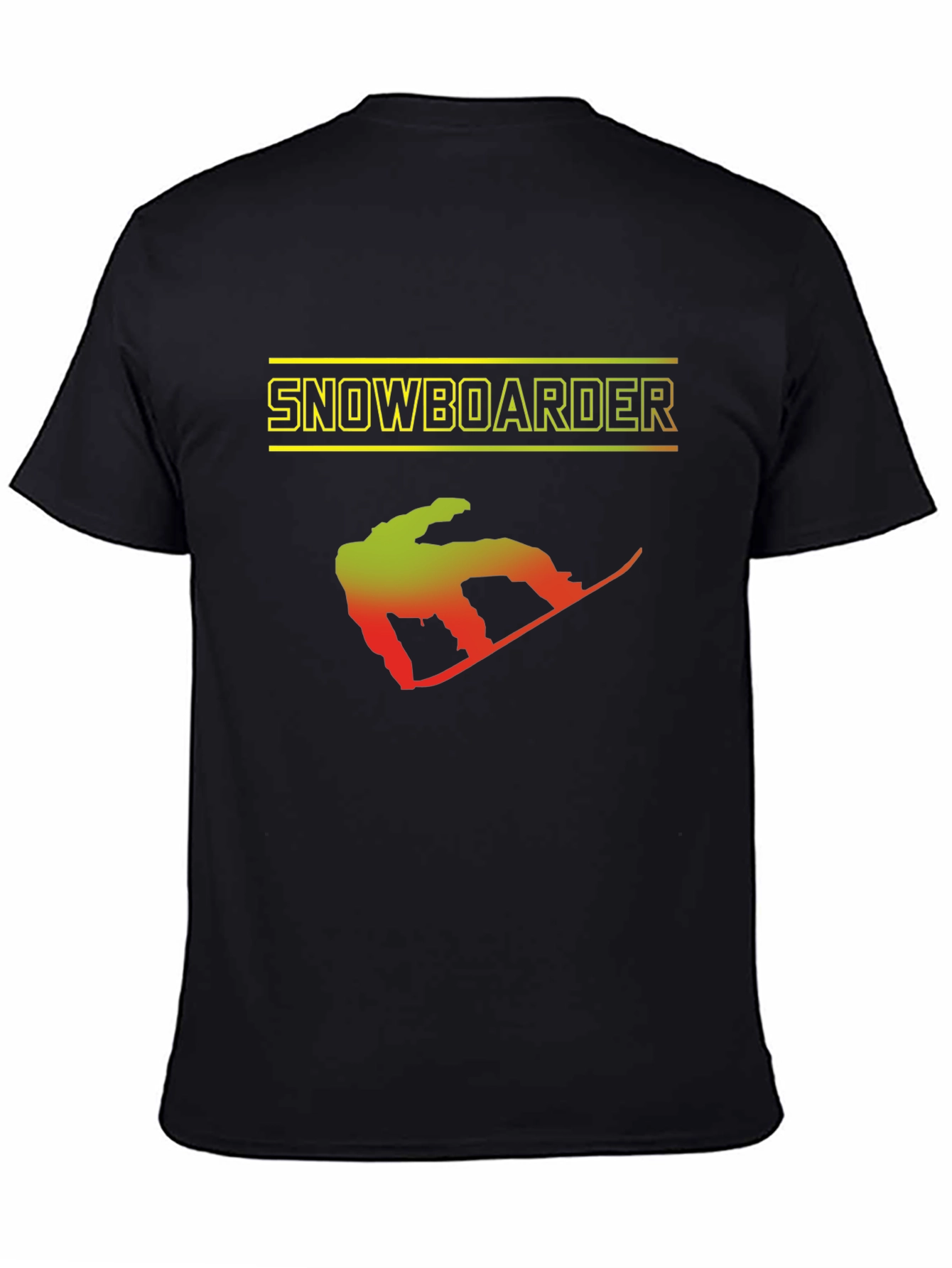 Snowboarder Graphic Print Black T-Shirt