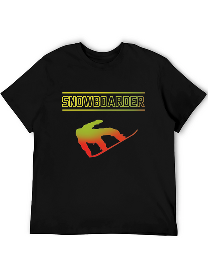 Snowboarder Graphic Print Black T-Shirt