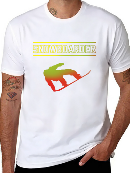 Snowboarder Graphic Print Black T-Shirt