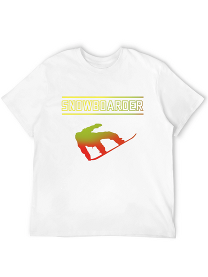 Snowboarder Graphic Print Black T-Shirt