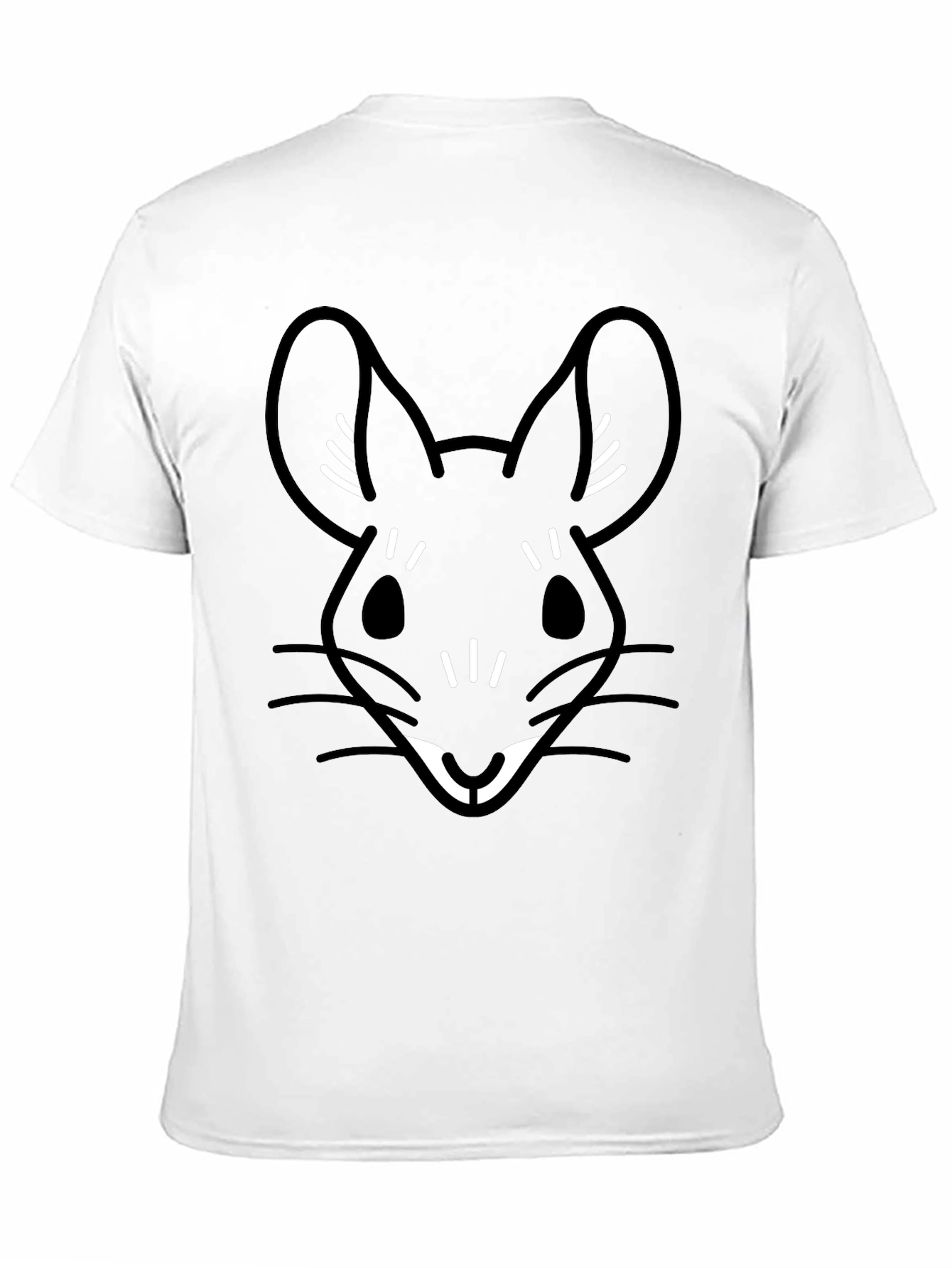 Black T-Shirt with Cute Cartoon Mouse Graphic