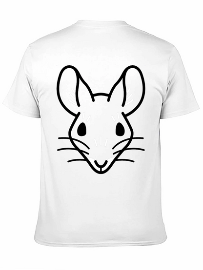 Black T-Shirt with Cute Cartoon Mouse Graphic