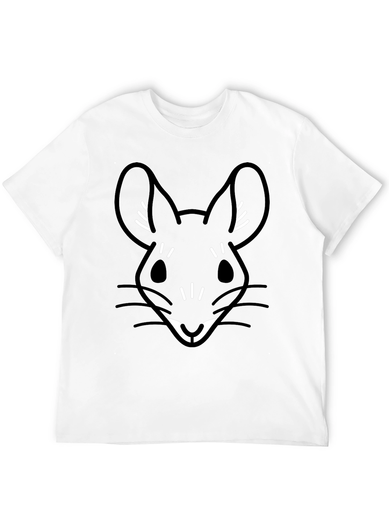 Black T-Shirt with Cute Cartoon Mouse Graphic