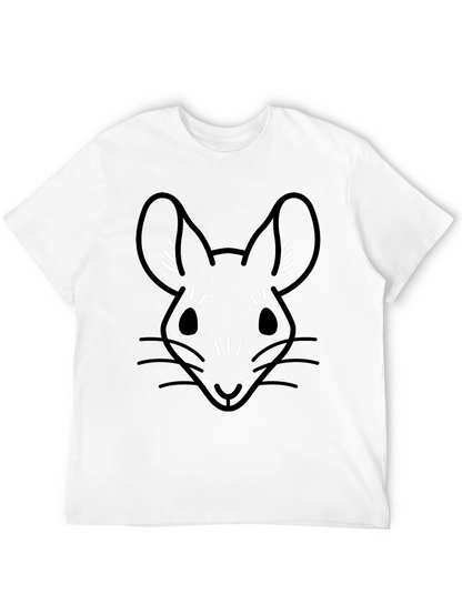 Black T-Shirt with Cute Cartoon Mouse Graphic