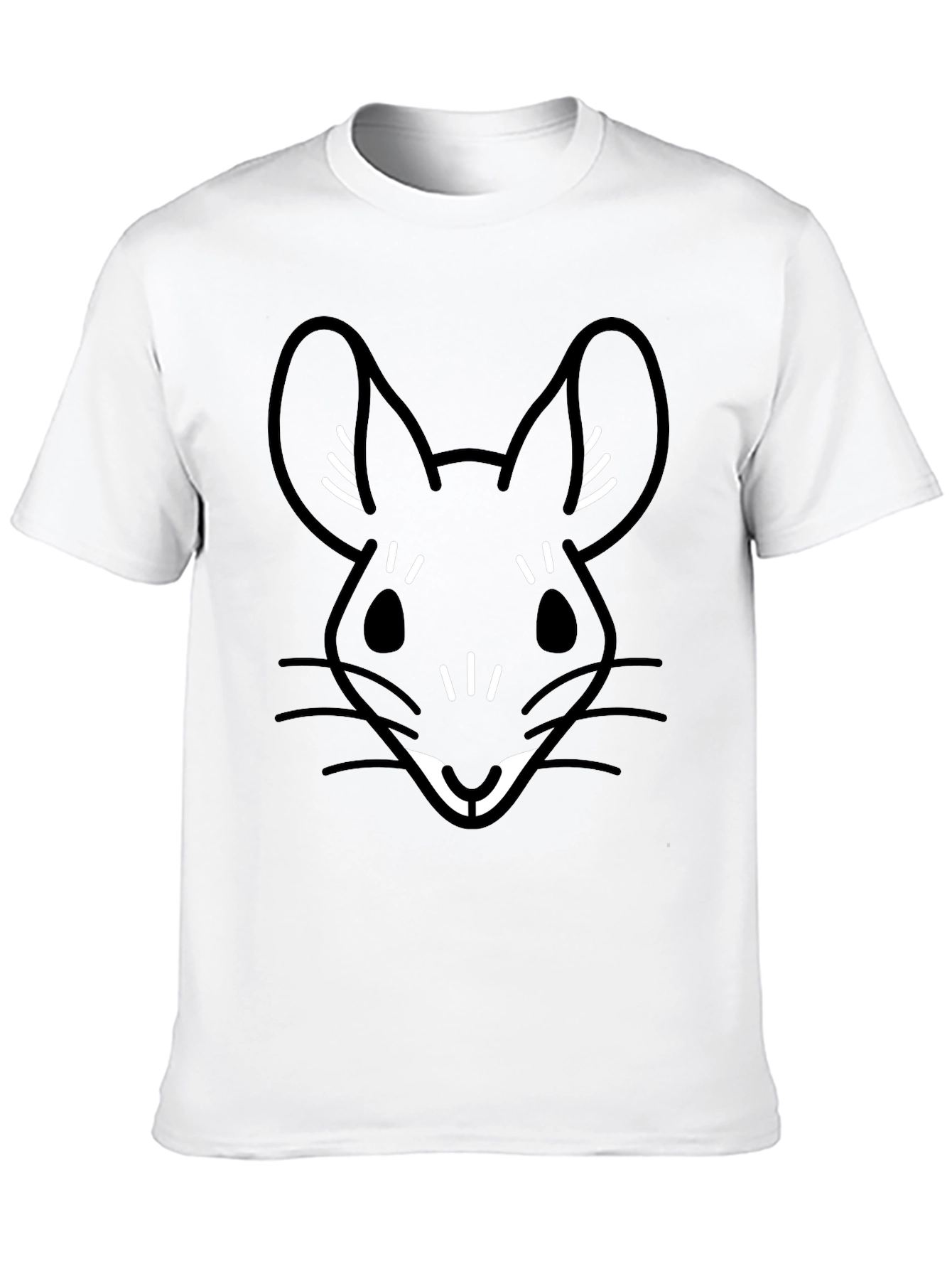 Black T-Shirt with Cute Cartoon Mouse Graphic