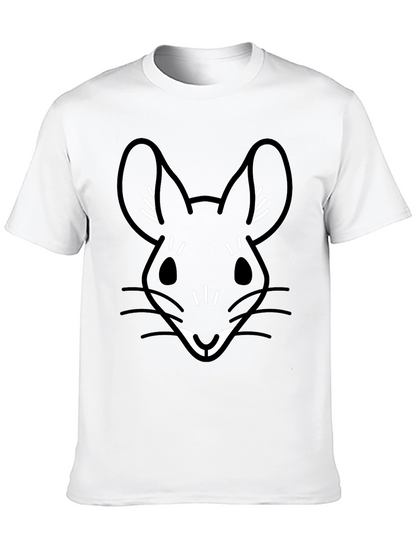 Black T-Shirt with Cute Cartoon Mouse Graphic
