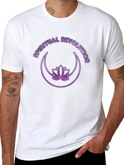 Spiritual Revolution T-Shirt - Lotus & Moon Design