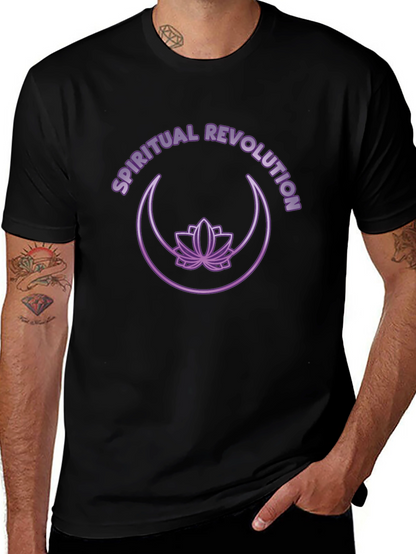 Spiritual Revolution T-Shirt - Lotus & Moon Design