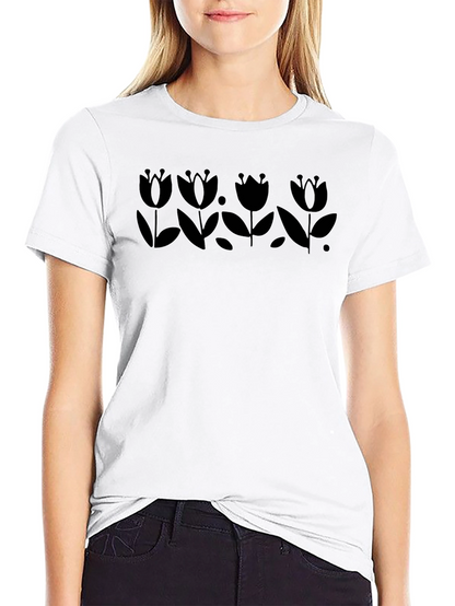 Black Tulip Graphic Tee - Stylish & Unique Design
