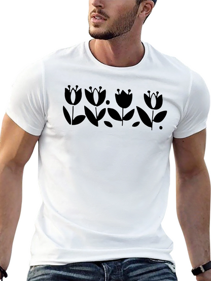 Black Tulip Graphic Tee - Stylish & Unique Design