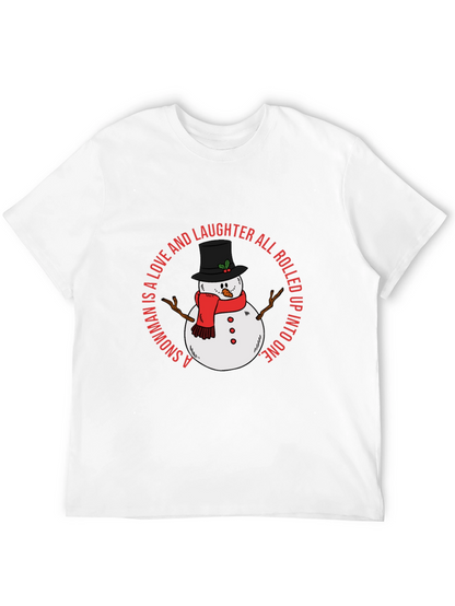 Snowman Love and Laughter Black T-Shirt