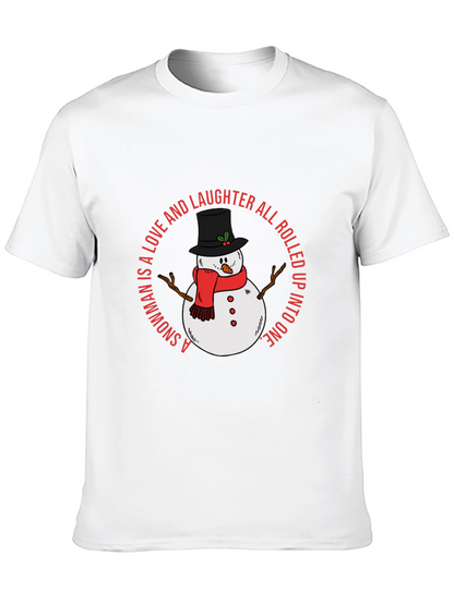 Snowman Love and Laughter Black T-Shirt