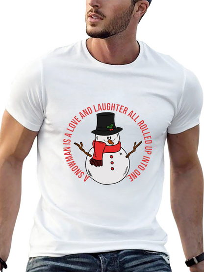 Snowman Love and Laughter Black T-Shirt
