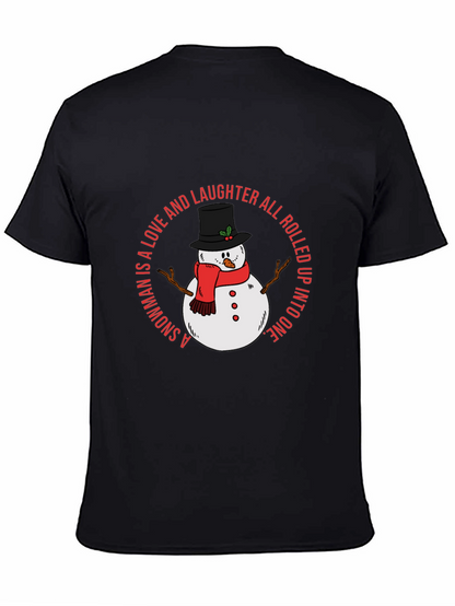 Snowman Love and Laughter Black T-Shirt
