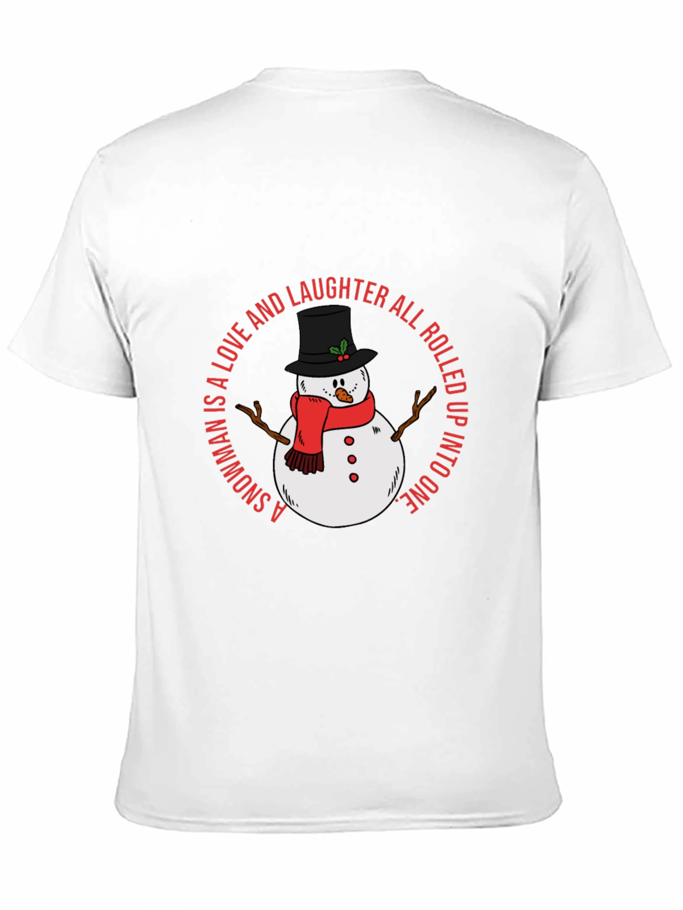 Snowman Love and Laughter Black T-Shirt