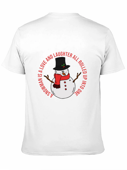 Snowman Love and Laughter Black T-Shirt