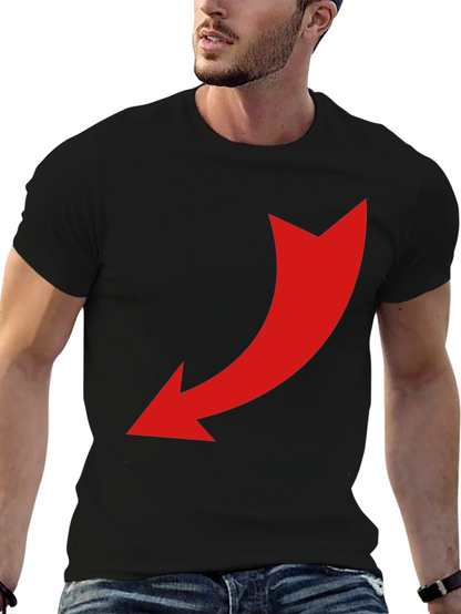 Black T-Shirt with Red Arrow Design