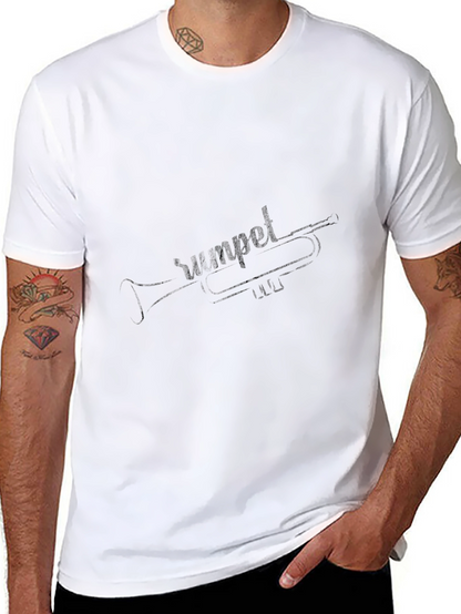 Trumpet Sketch Black T-Shirt - Musicians Tee