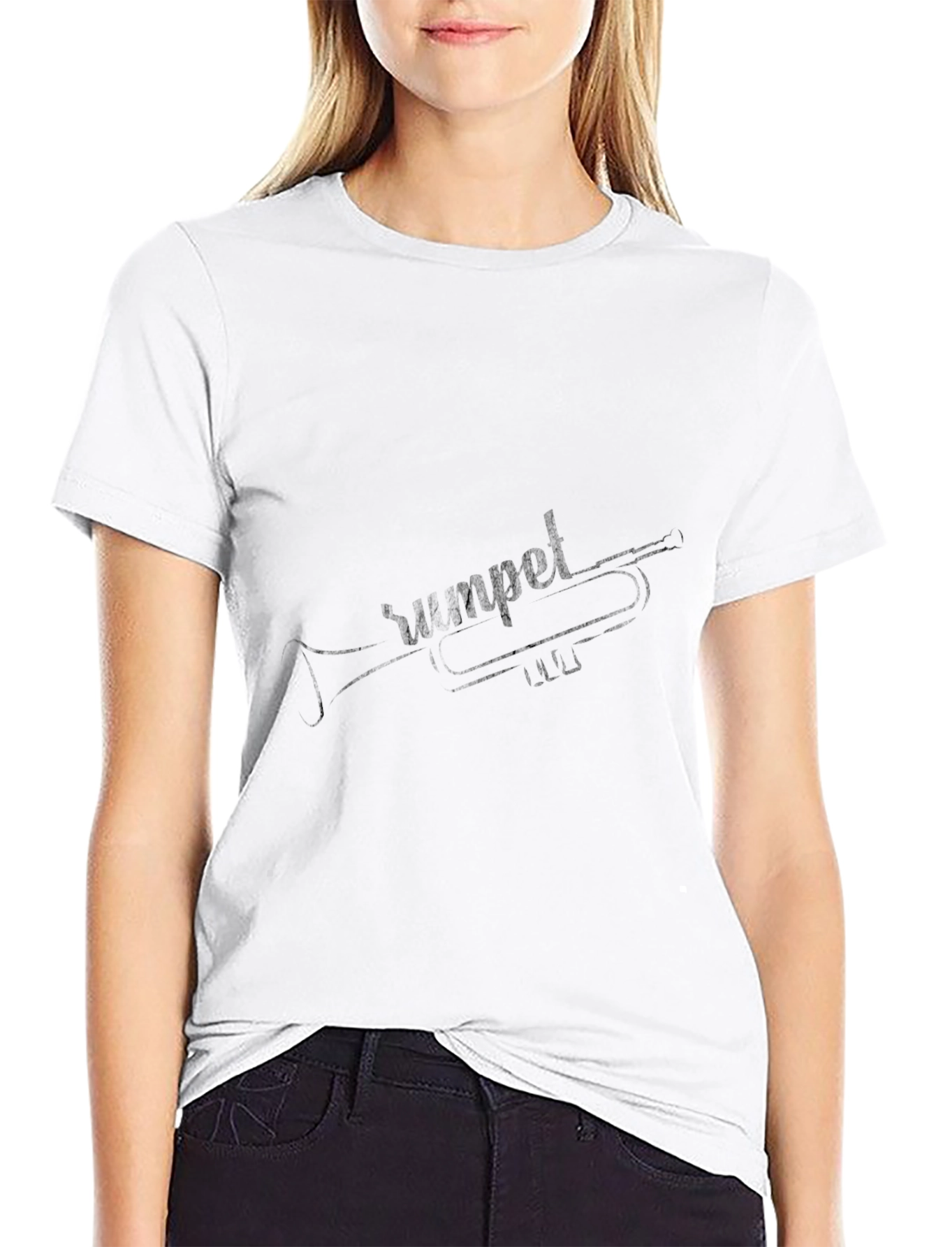 Trumpet Sketch Black T-Shirt - Musicians Tee