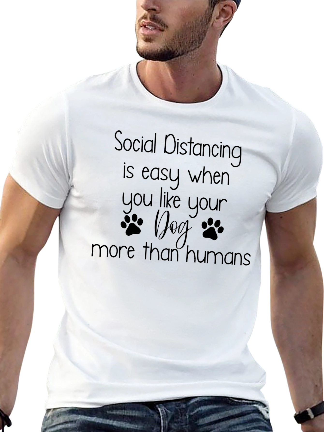Social Distancing Dog Lover T-Shirt - Black