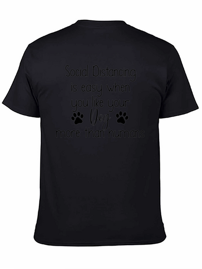 Social Distancing Dog Lover T-Shirt - Black