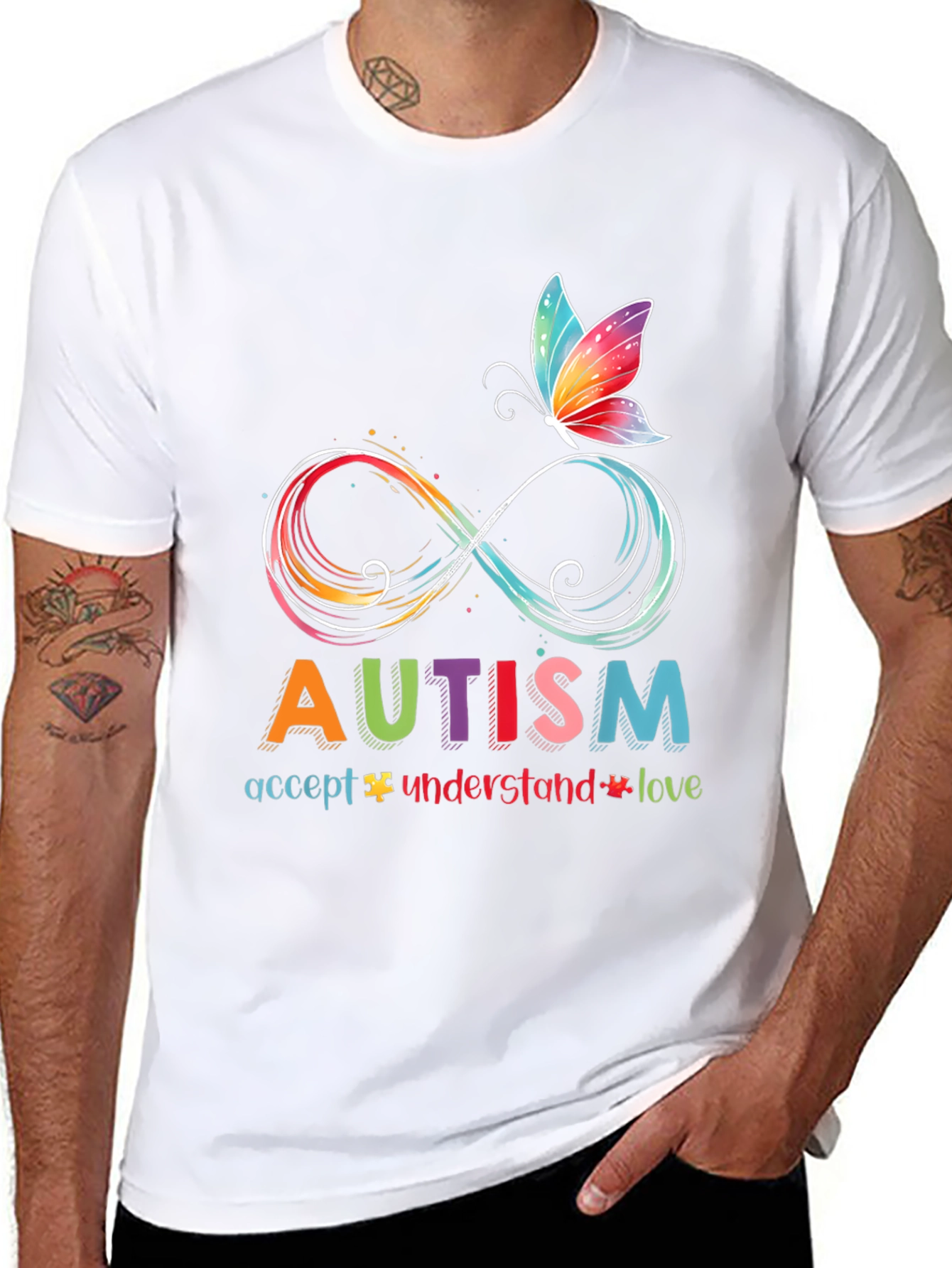 Autism Awareness T-Shirt - Accept Understand Love