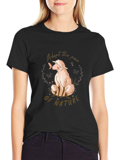 Adopt the Pace of Nature Sheep Graphic T-Shirt