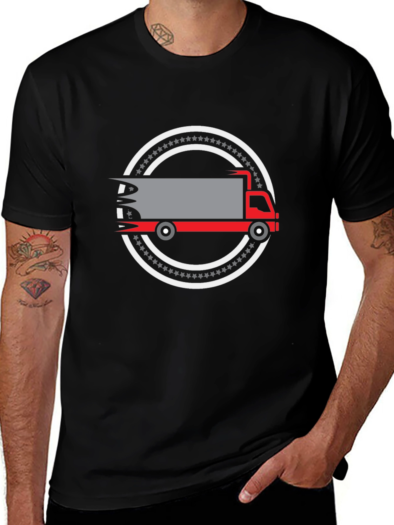 Truck Graphic Black T-Shirt - Delivery Driver Apparel