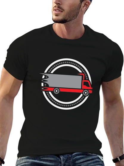 Truck Graphic Black T-Shirt - Delivery Driver Apparel