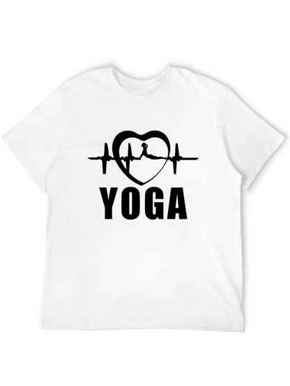Yoga Heartbeat Graphic T-Shirt - Black