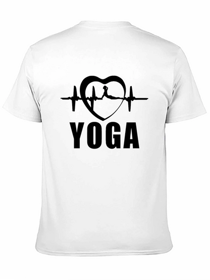 Yoga Heartbeat Graphic T-Shirt - Black