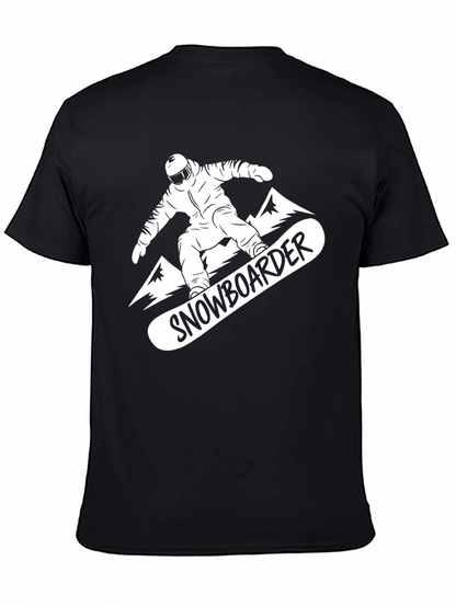 Snowboarder Graphic Tee - Black Cotton T-Shirt