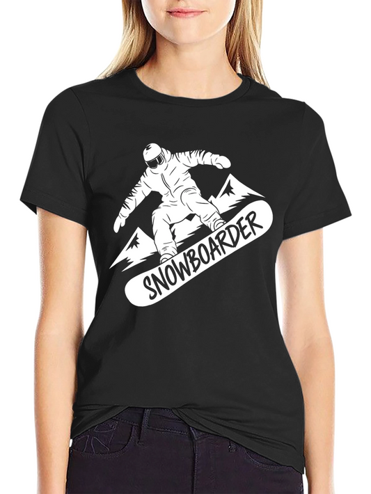 Snowboarder Graphic Tee - Black Cotton T-Shirt