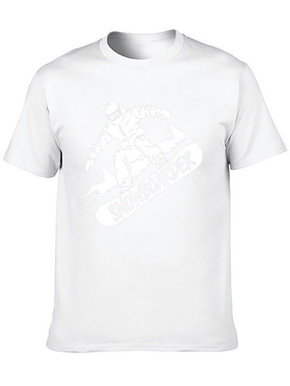 Snowboarder Graphic Tee - Black Cotton T-Shirt