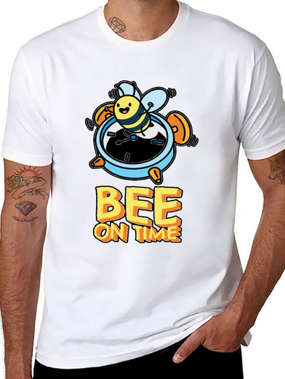 Bee On Time Black Graphic T-Shirt