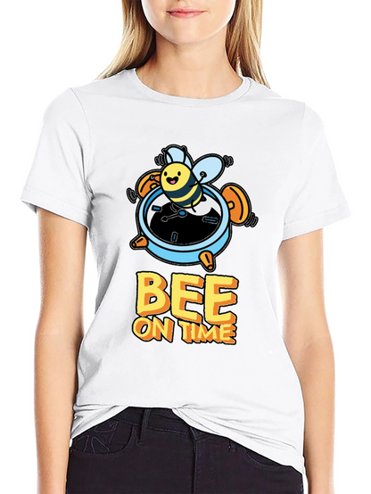 Bee On Time Black Graphic T-Shirt