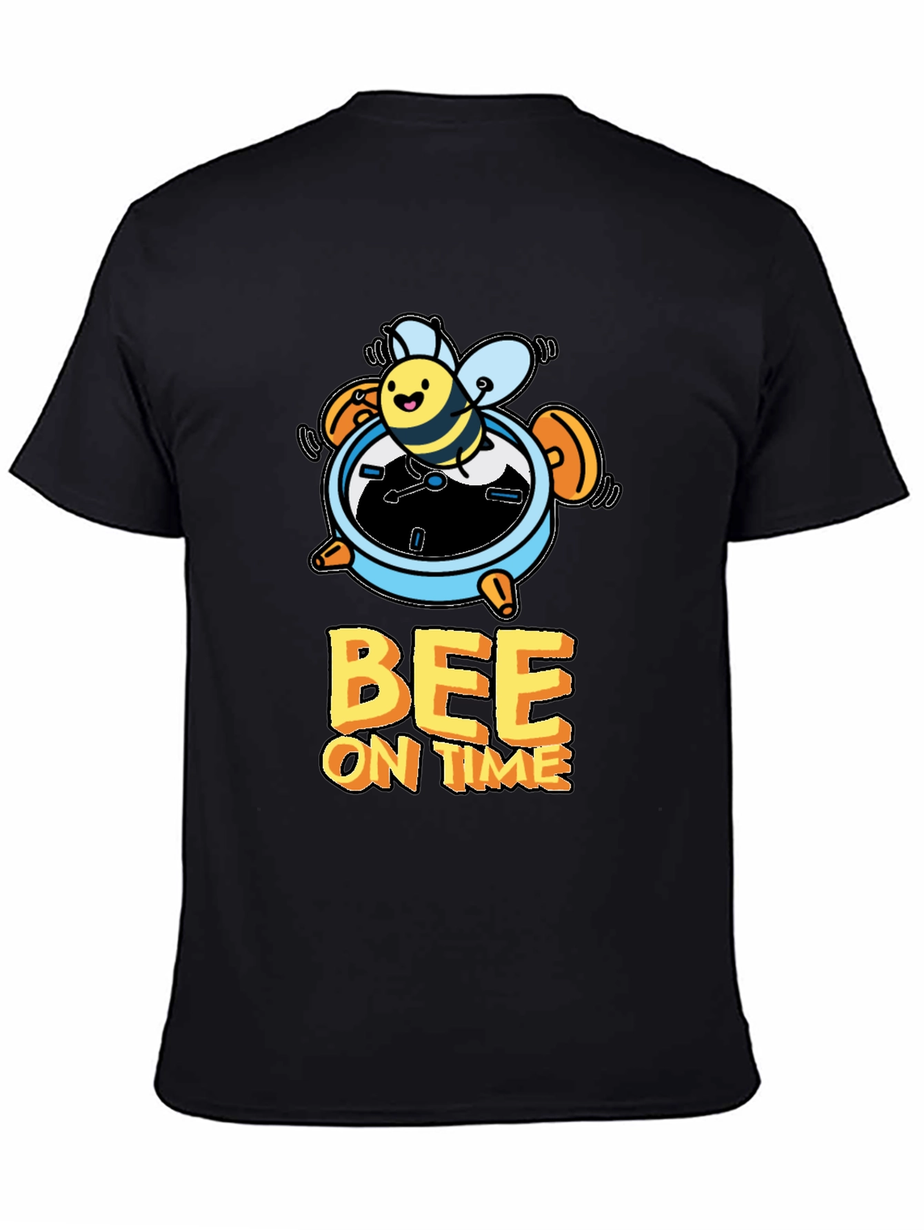 Bee On Time Black Graphic T-Shirt
