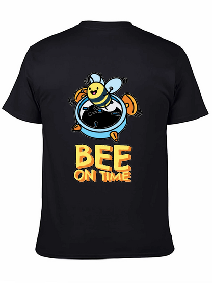 Bee On Time Black Graphic T-Shirt