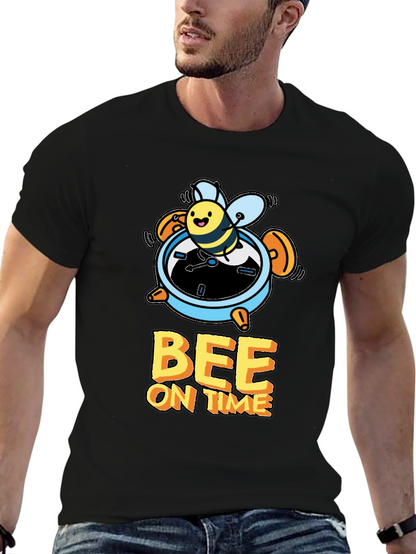 Bee On Time Black Graphic T-Shirt