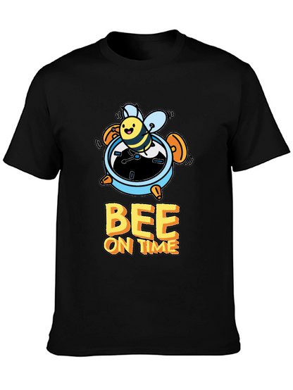 Bee On Time Black Graphic T-Shirt
